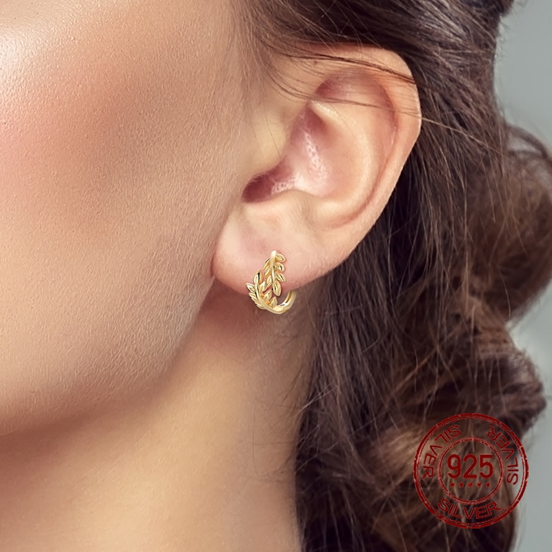 Women's 925 Sterling Silver Vine Hoop Earrings, Elegant Gift